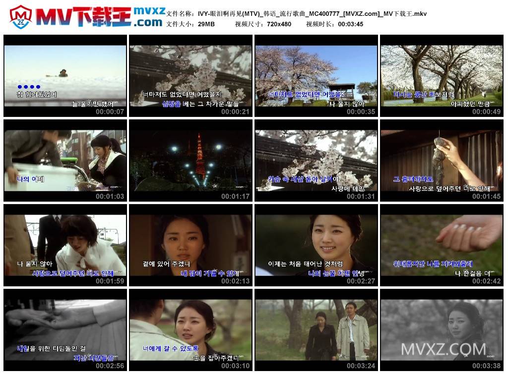 IVY-眼泪啊再见(MTV)_韩语_流行歌曲_MC400777